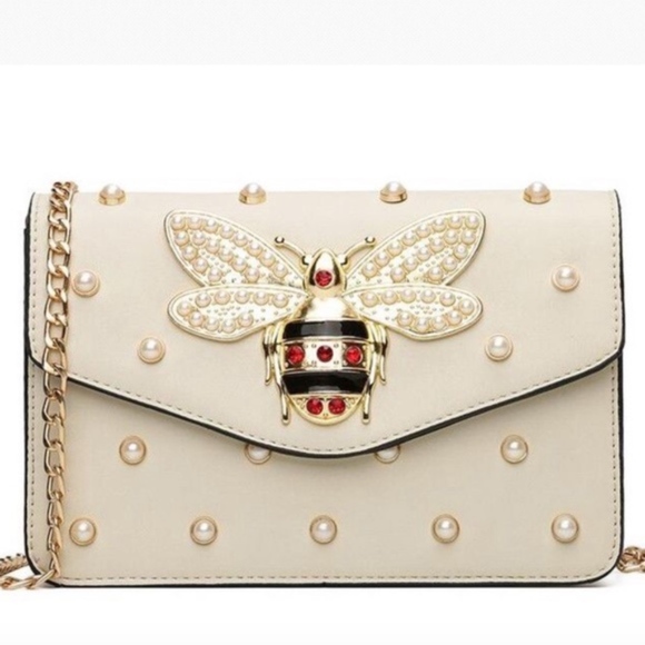AVAILABLE by Crystal Rose Handbags - RESTOCKED Ivory Bee Bag 5 star rated